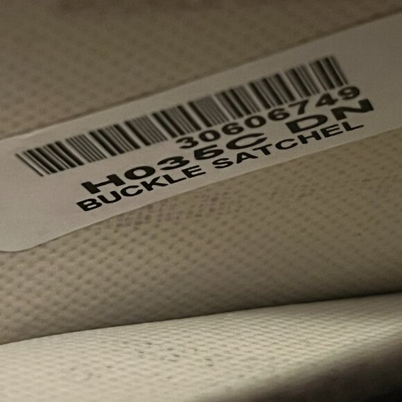 Dooney & Bourke Signature Buckle Satchel – Grey/White with Natural Trim - Picture 8 of 16